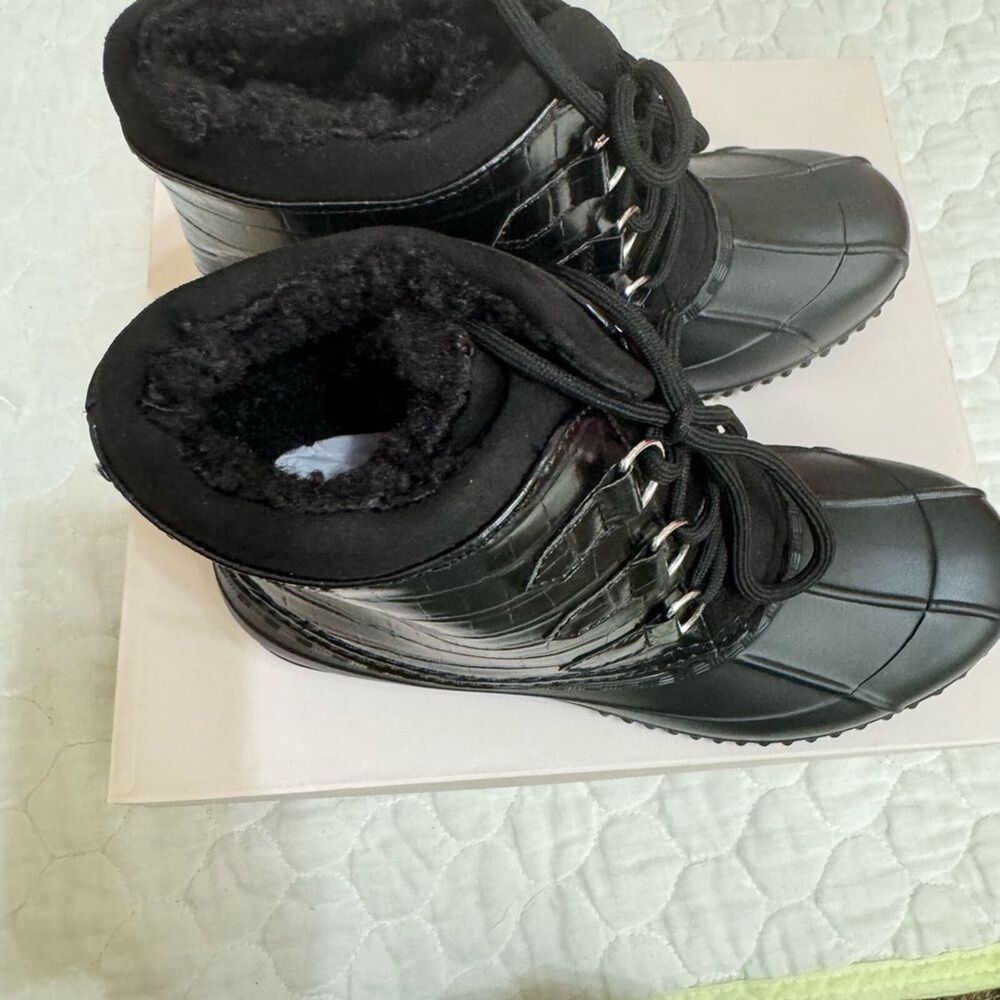NIB JustFab Ruthford Boot Black‎ Croc - size 7.5 … - image 3